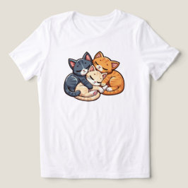 Süße schlafende Katzen stapeln Kawaii Kätzchen Ill Tri-Blend Shirt