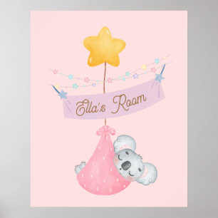 Süße schlafende Koala personalisierte Wandkunst Poster
