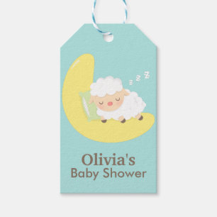 Süße Schlafende Lamm-Baby-Party-Tags Geschenkanhänger