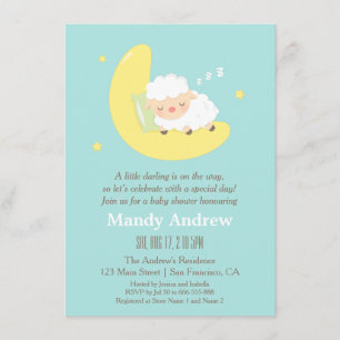 Süße Schlafende Lamm Baby Shower Party Einladungen