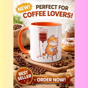 Süße schlafende orange Katze Kaffeetasse lustige O
