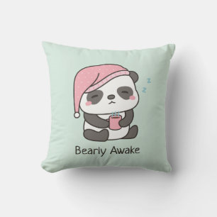 Süße schlafende Panda-Bär kaum wach Pun-Wurfkissen Kissen