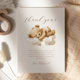 Süße schlafende Teddybär-Baby-Shower-Dankeschön Einladung