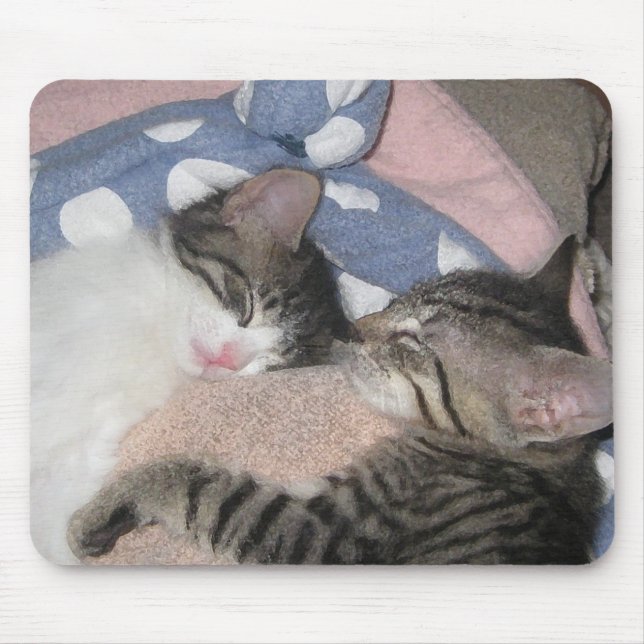Süße Schlafenkätzchen Mousepad (Vorne)