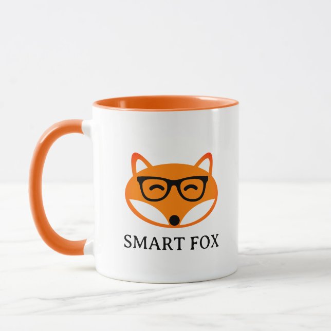 Süße schlauer Fuchs mit Brille Kaffeetasse (Links)