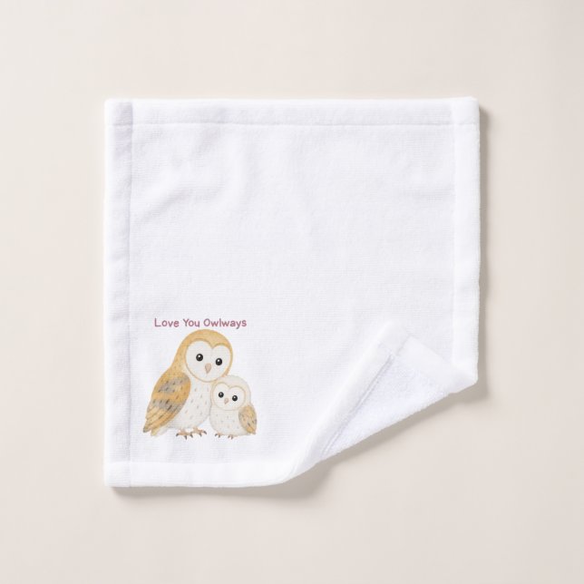 Süße Schleiereulen-Waschhandschuh Badhandtuch Set (Waschlappen)
