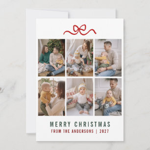 Süße Schleife Frohe Weihnachten 6-Foto-Raster Fami