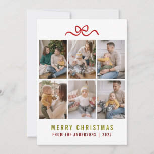 Süße Schleife Frohe Weihnachten 6-Foto-Raster Fami