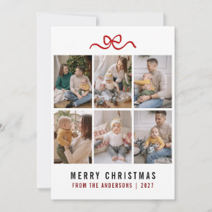 Süße Schleife Frohe Weihnachten 6-Foto-Raster Fami