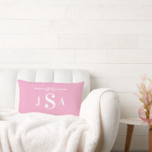 Süße Schleifenrand-Personalmonogramm-Wurfkissen