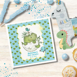 Süße schlüpfende Dino-Baby-Party Serviette
