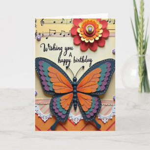Süße Schmetterling-Kunstkarte Karte