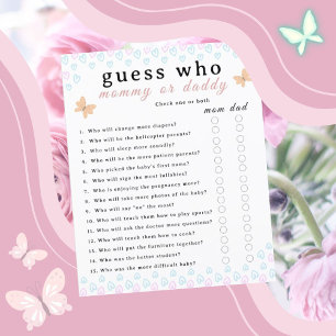 Süße Schmetterlinge Herzen Baby Shower Blatt Papie