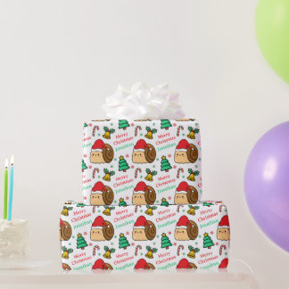 Süße Schnecken-Weihnachtsbaum-Feiertage Geschenkpapier