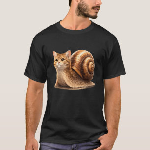 Süße Schneckenkatze Lustiges Tier Meme Langarmshir T-Shirt