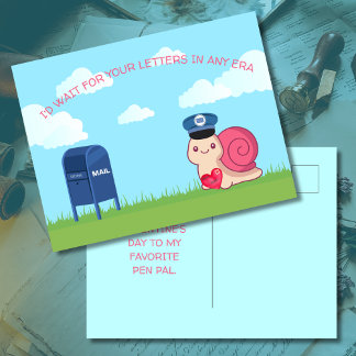 Süße Schneckenpost-Pen-Pal-Postkarte Postkarte