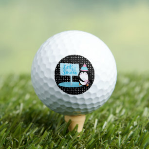Süße Schneeflocken Schwarz Weiß Pinguin Golfball
