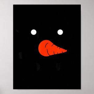 Süße Schneefrau Schneemann Gesicht Weihnachten pas Poster