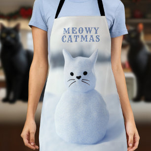 Süße Schneekatze Meowy Catmas Weihnachtsküchenschü Schürze