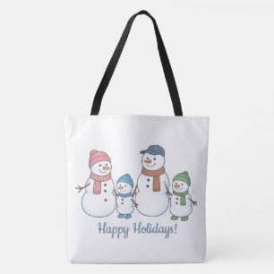 Süße Schneemann-Familie-Tasche