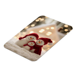 Süße Schneemann-Familie Winter Weihnachten Magnet