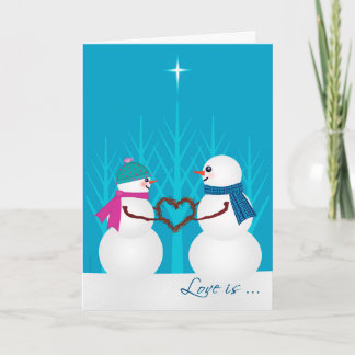 Süße Schneemann-Paar-erstes Weihnachten zusammen