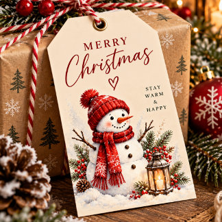 Süße Schneemann-Weihnachts-Geschenkanhänger Geschenkanhänger