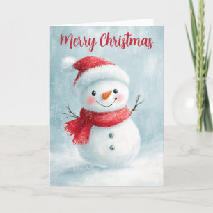 Süße Schneemann Weihnachtskarte Karte