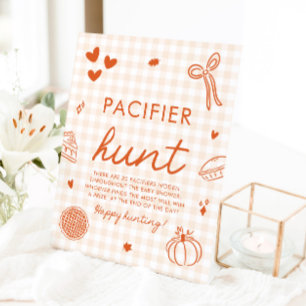 Süße Schnuller-Suchspiel-Baby-Shower-Aktivität für Sockelschild