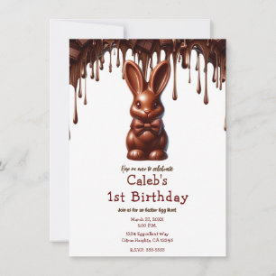 Süße Schokoladen-Fliege Osterhase 1. Geburtstag  Einladung