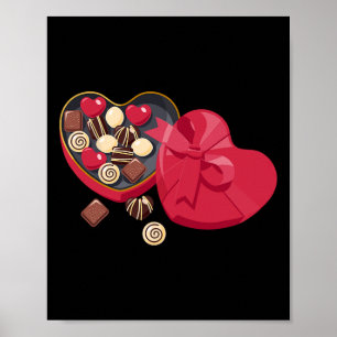 Süße Schokoladen-Herzen-Liebes-Valentinstag-Frauen Poster