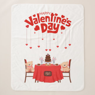 Süße Schokoladen-Herzen-Teddybären zum Valentinsta Sherpadecke