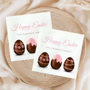 Süße Schokoladeneier Frohe Ostern Serviette