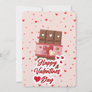 Süße Schokoladenriegel Herz Muster Valentinstag Feiertagskarte