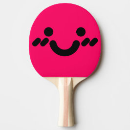 Süße schüchterne rosa Gesichtsmaske Tischtennis Schläger