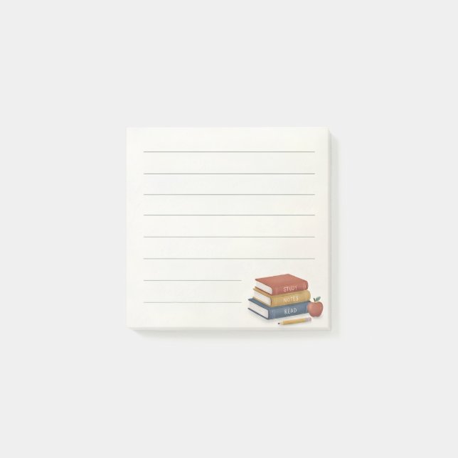 Süße Schulbücher Haftnotizen  Post-it Klebezettel (Vorderseite)