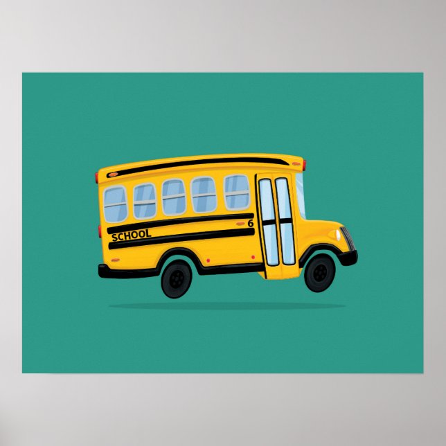 Süße Schulbus-Kunst Poster (Vorne)
