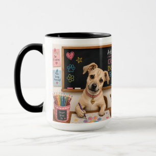 Süße Schulhund-Malerei Wasserfarben-Illustration Tasse