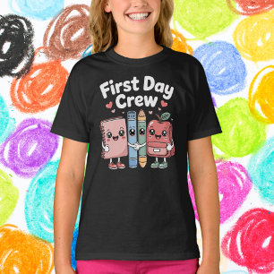 Süße Schulmaterialien Freunde First Day Crew T-Shirt