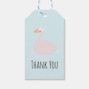 Süße Schwan Mädchen Rosa Geburtstag Dankeschön  Geschenkanhänger