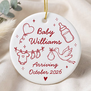 Süße Schwangerschaftsankündigung Keramik Ornament