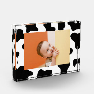 Süße Schwarz-Weiß-Bauernhof-Tier-Kinderzimmer-Kuh- Fotoblock