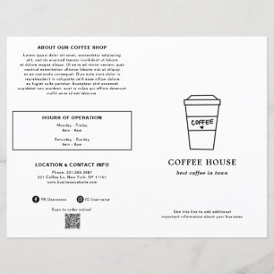 Süße Schwarz-Weiß-Kaffeetasse Kaffeehaus-Menü