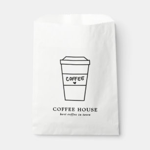 Süße Schwarz-Weiß-Kaffeetasse Kaffeesalon Geschenktütchen