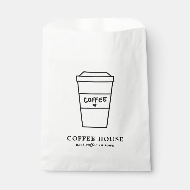 Süße Schwarz-Weiß-Kaffeetasse Kaffeesalon Geschenktütchen (Vorderseite)