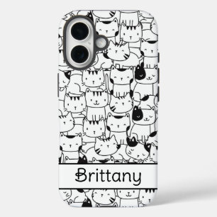 Süße Schwarz-Weiß-Katzen iPhone 16 Hülle