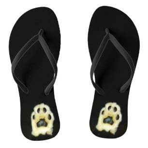 Süße Schwarz-Weiß-Katzenpfoten Flip Flops