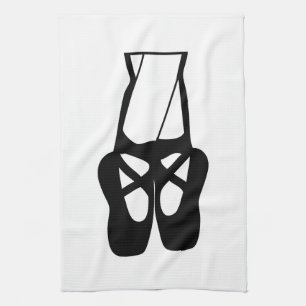 Süße schwarze Ballettschuhe En Pointe Geschirrtuch