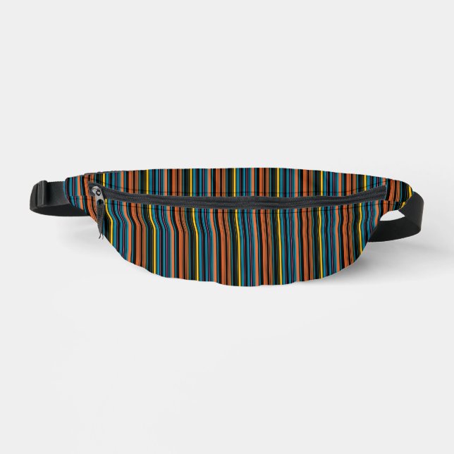 Süße schwarze blaue Streifen Bauchtasche (Vorderseite)