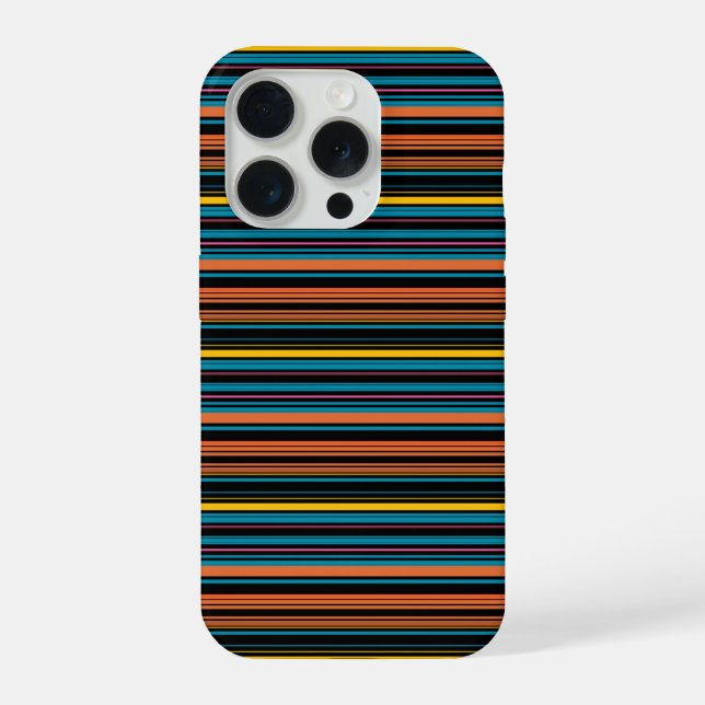 Süße schwarze blaue Streifen iPhone Hülle (Rückseite)